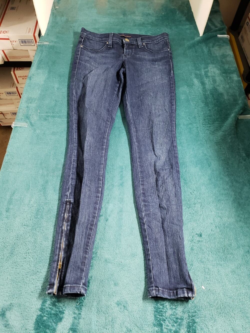 Divine Rights of Denim Jeans Size 27 Womens Blue Pants Mid Rise Ankle Zip Skinny